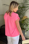 TPN: Stella Solid Short Sleeve Top-Neon Pink