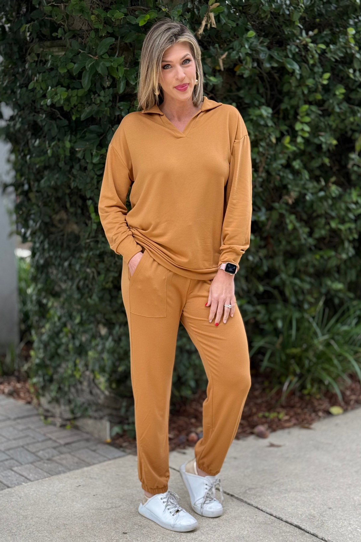 TPN Luxe Lounge French terry matching set in marigold