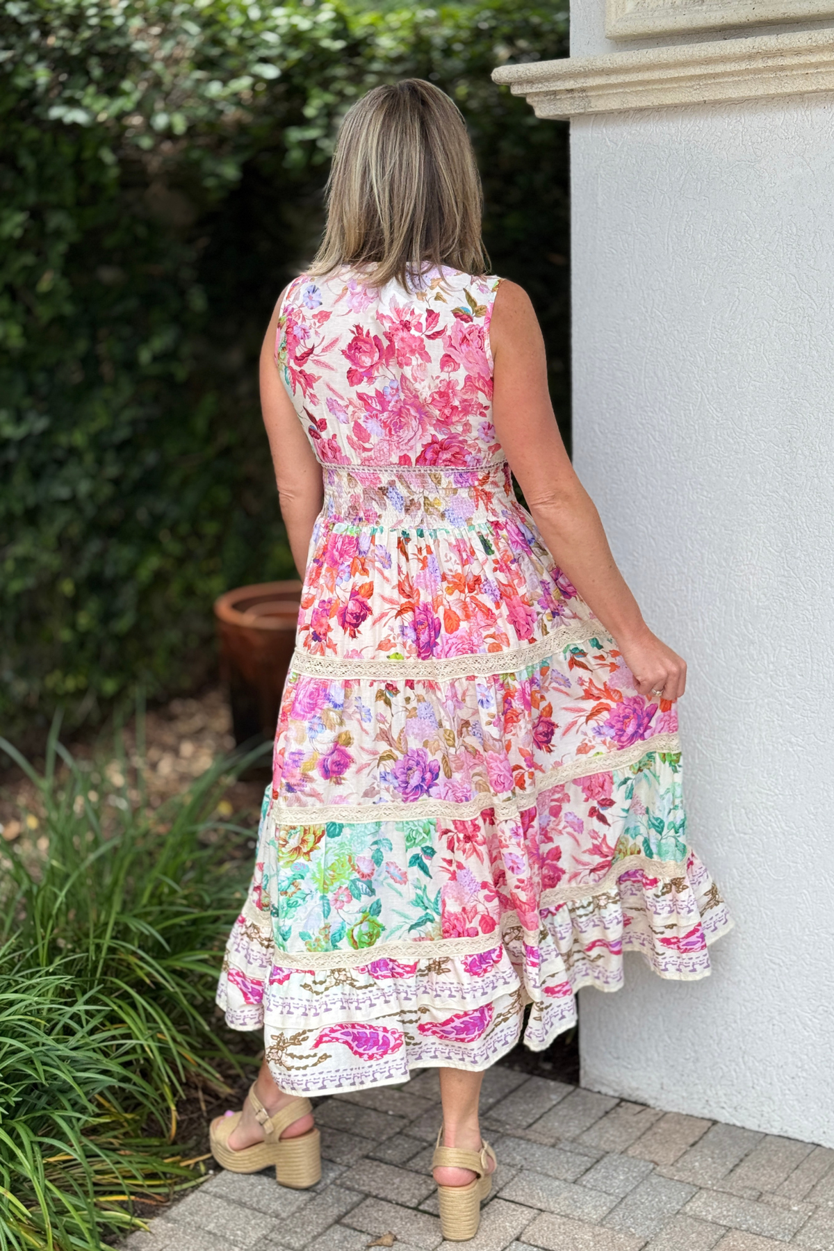 Charleston Bloom Maxi Dress Back View