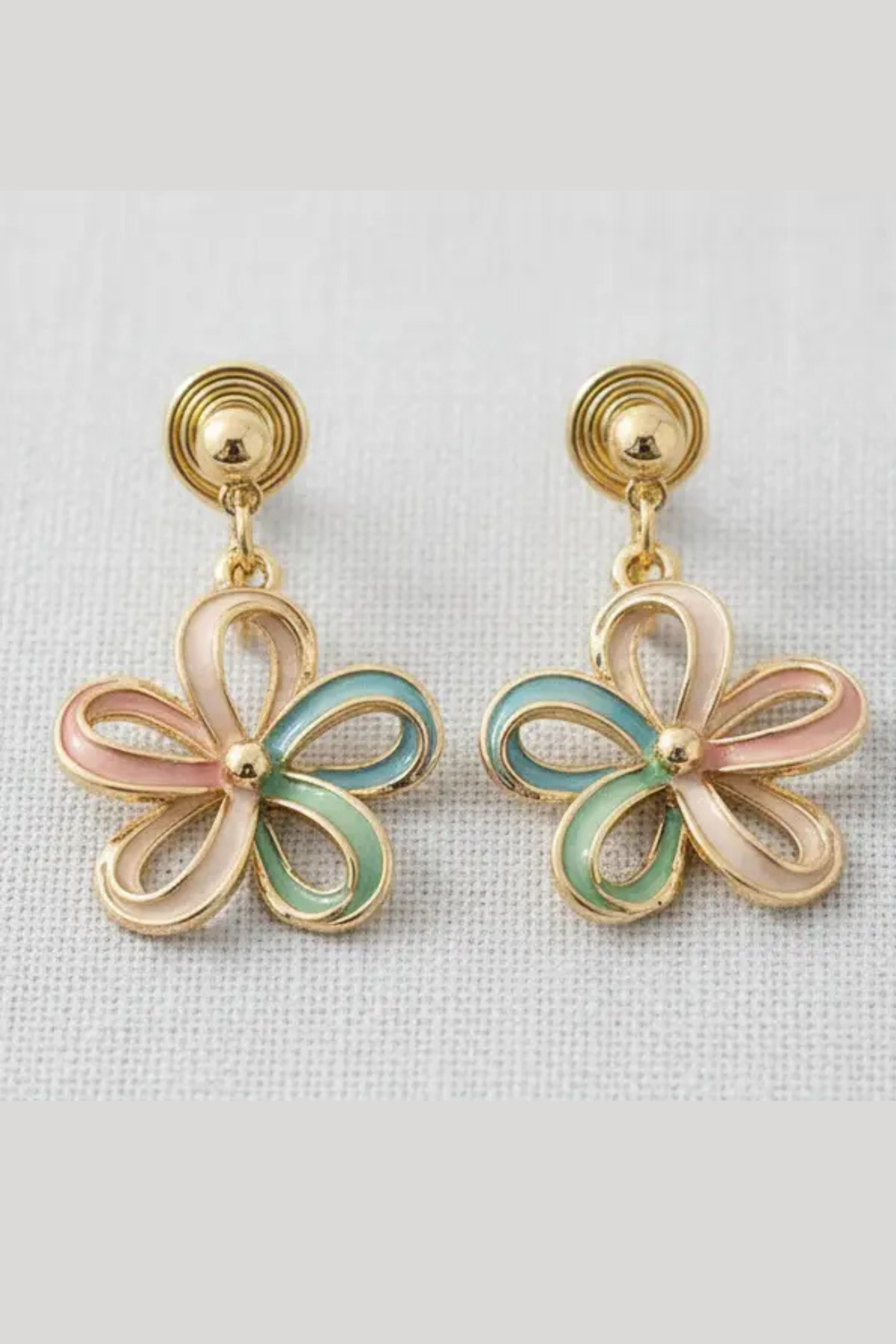 Pastel Petal Floral Drop Earrings