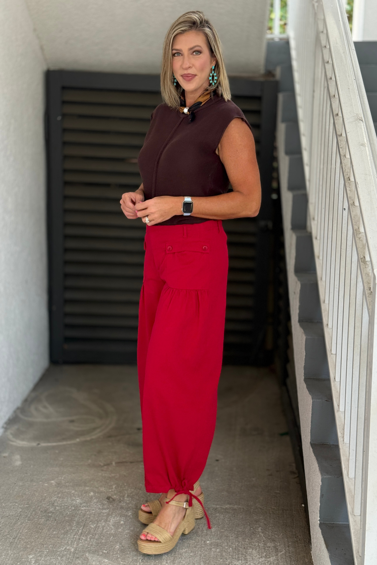 Harem style mineral washed pants.
