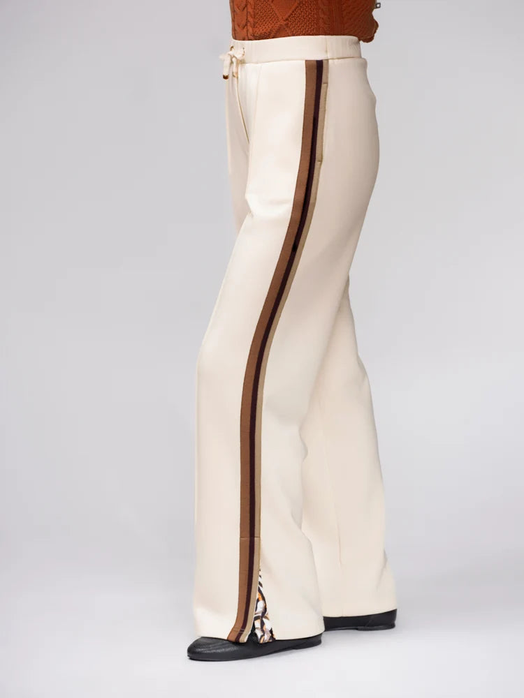 Elena Wang Sand Combo pants with elastic drawstring waistband