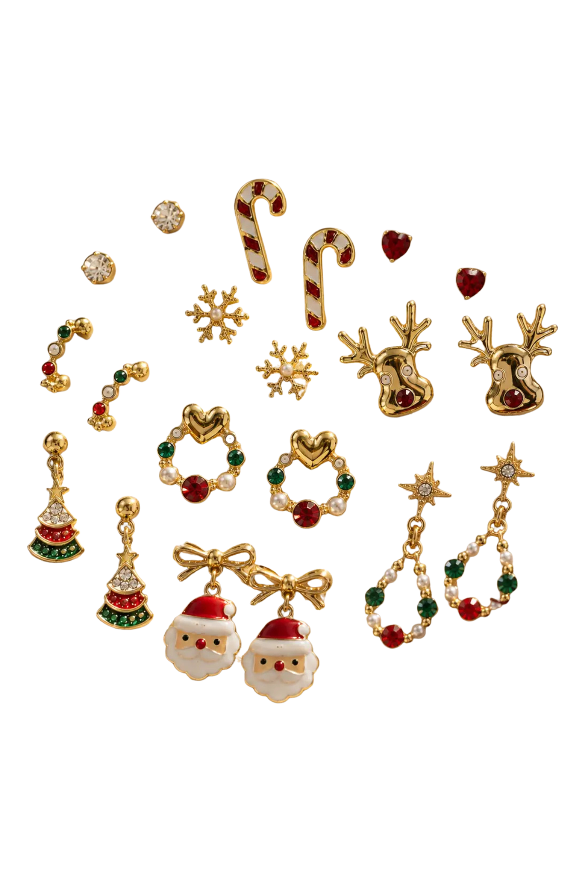 Assorted Santa Rudolph and Christmas tree earrings