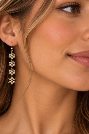 Gilded Snowfall Linked Drop Earrings