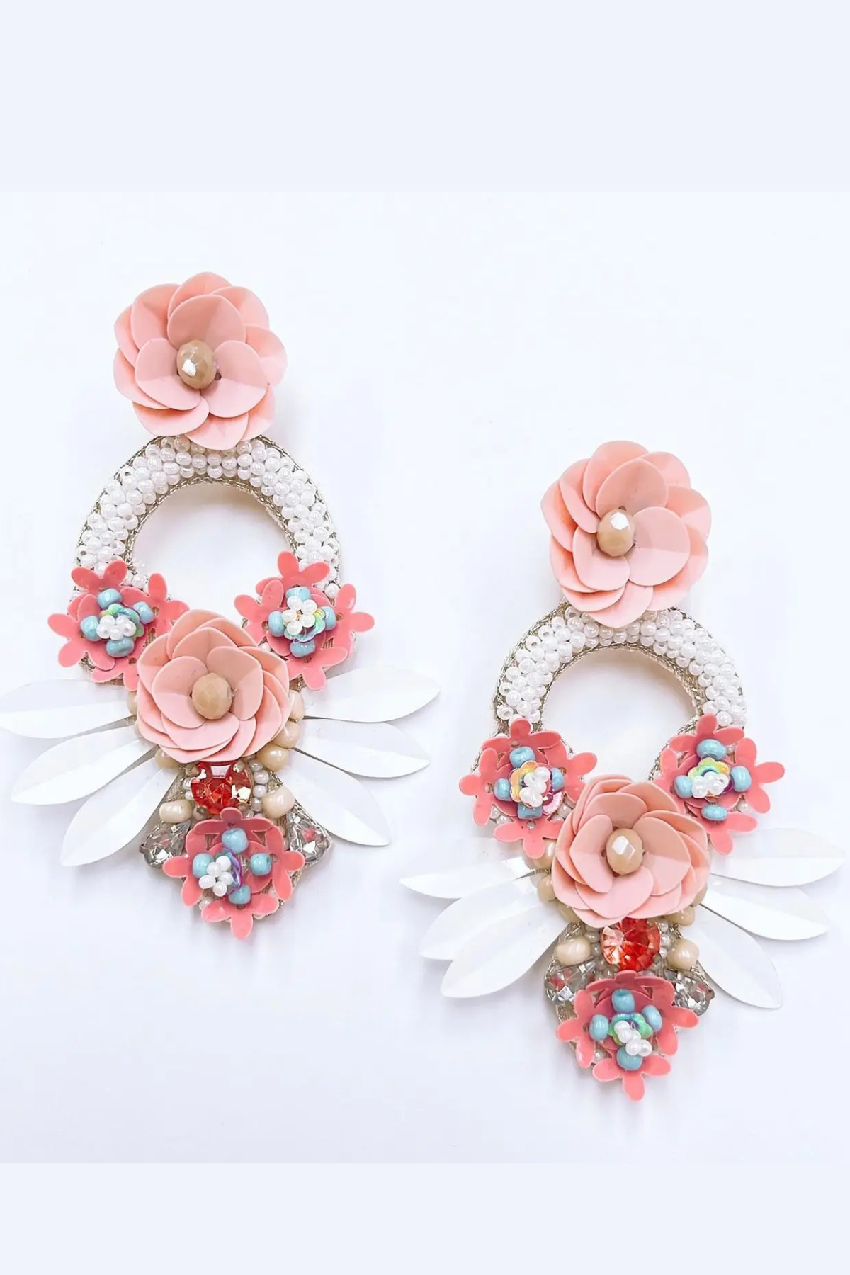 The Pink Dragonfly Garden Statement Earrings