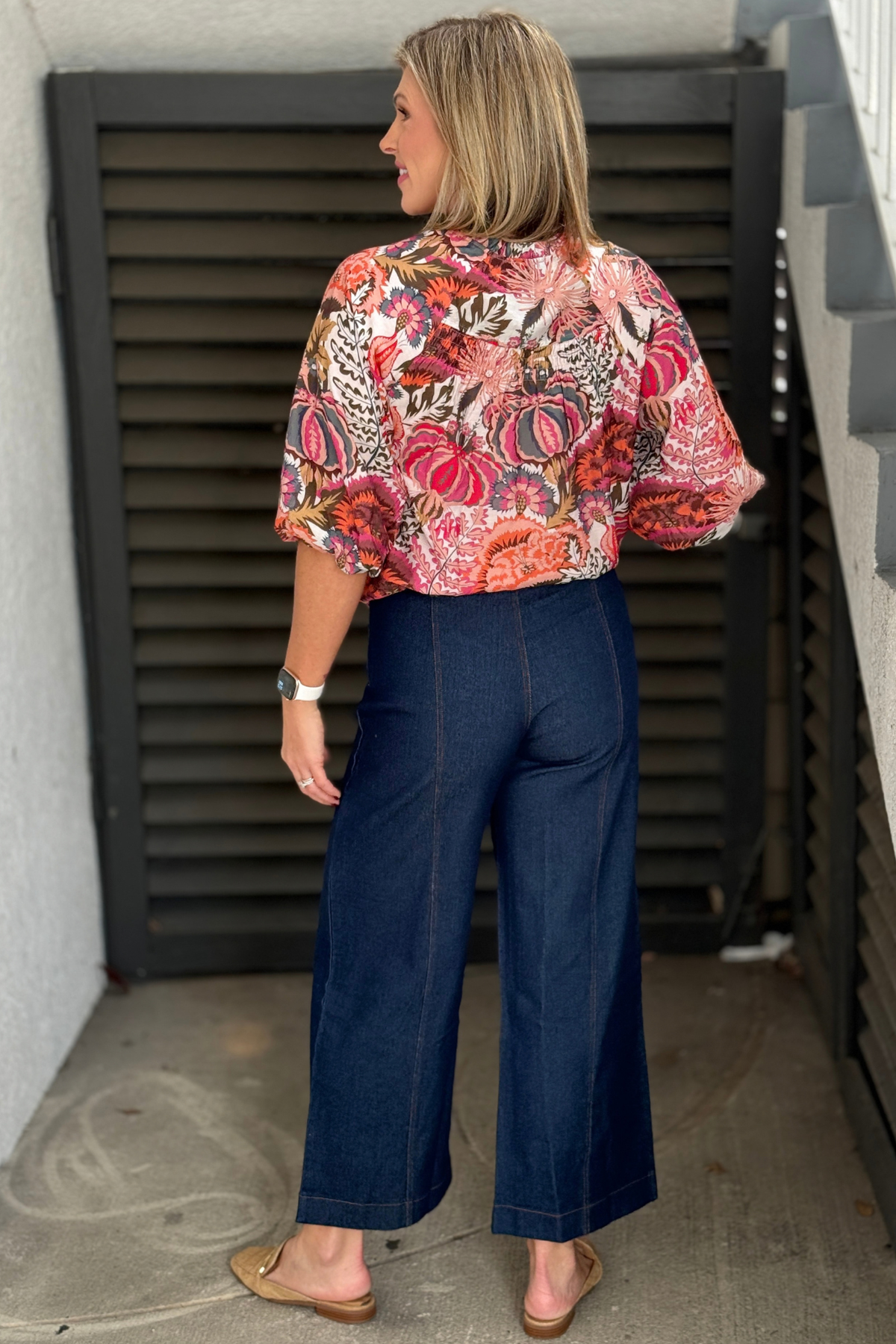 Women’s relaxed trouser-style denim in dark denim