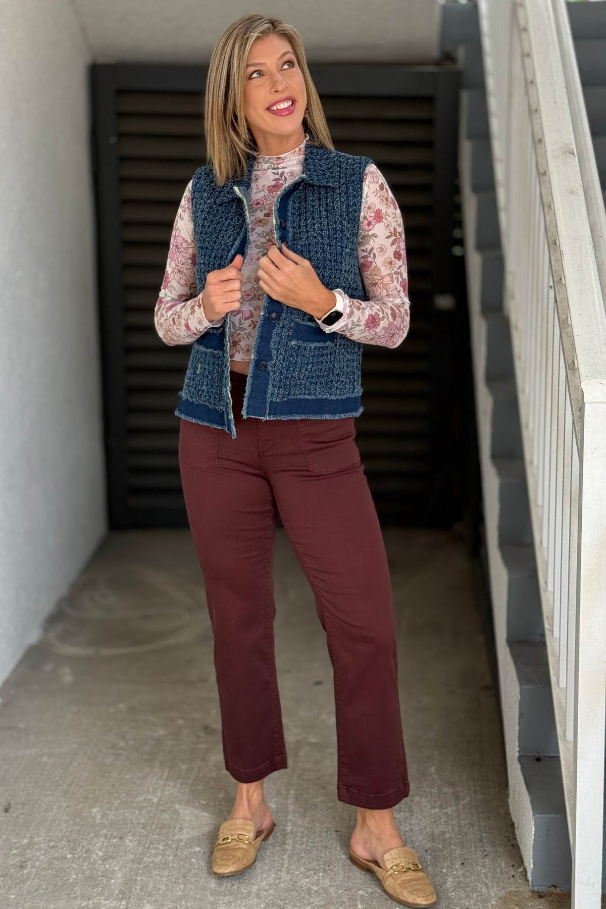 FDJ Christina Straight Leg Denim in Fig front view