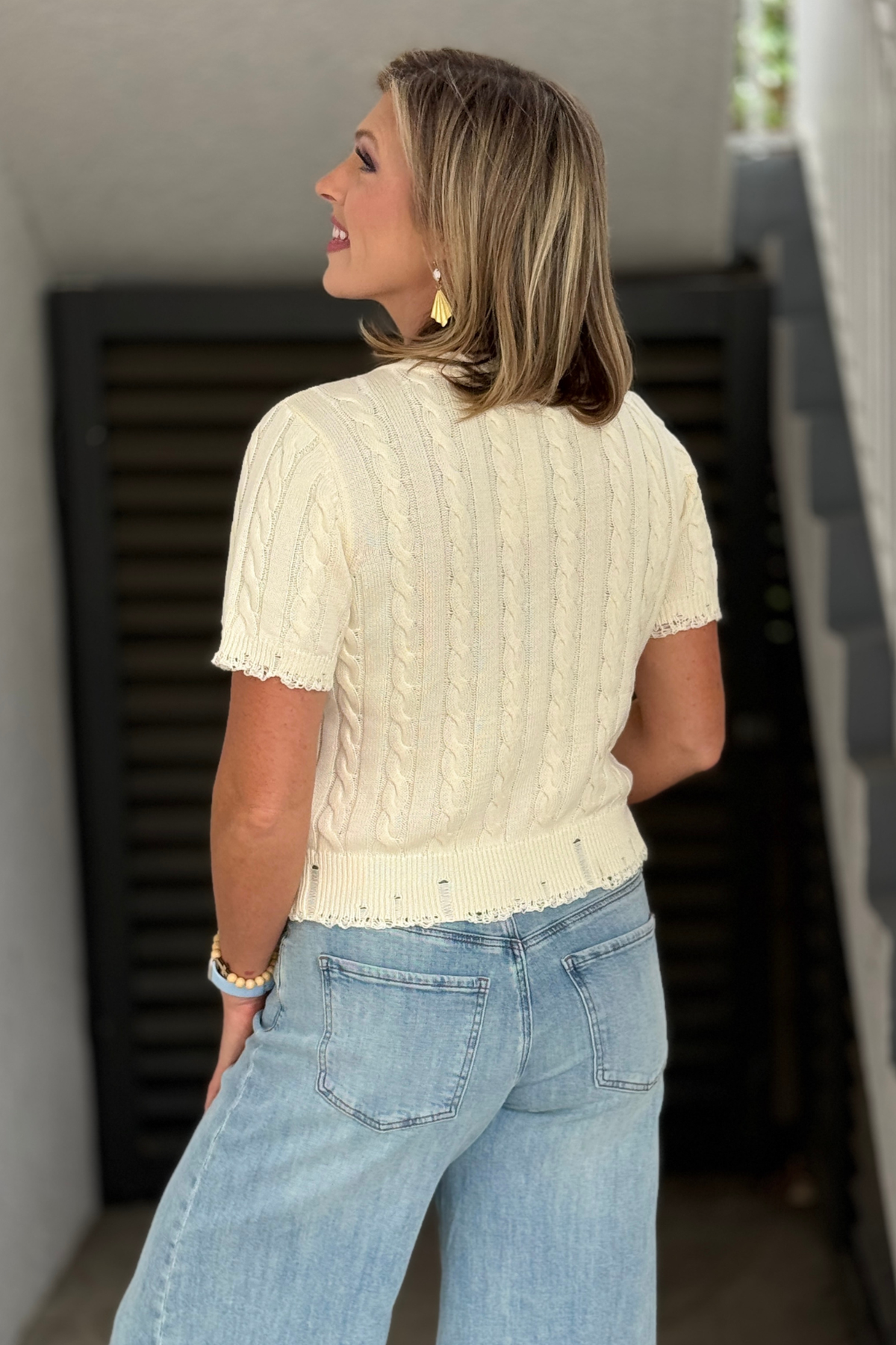 Americana inspired cotton sweater top for Fourth of July and summer events