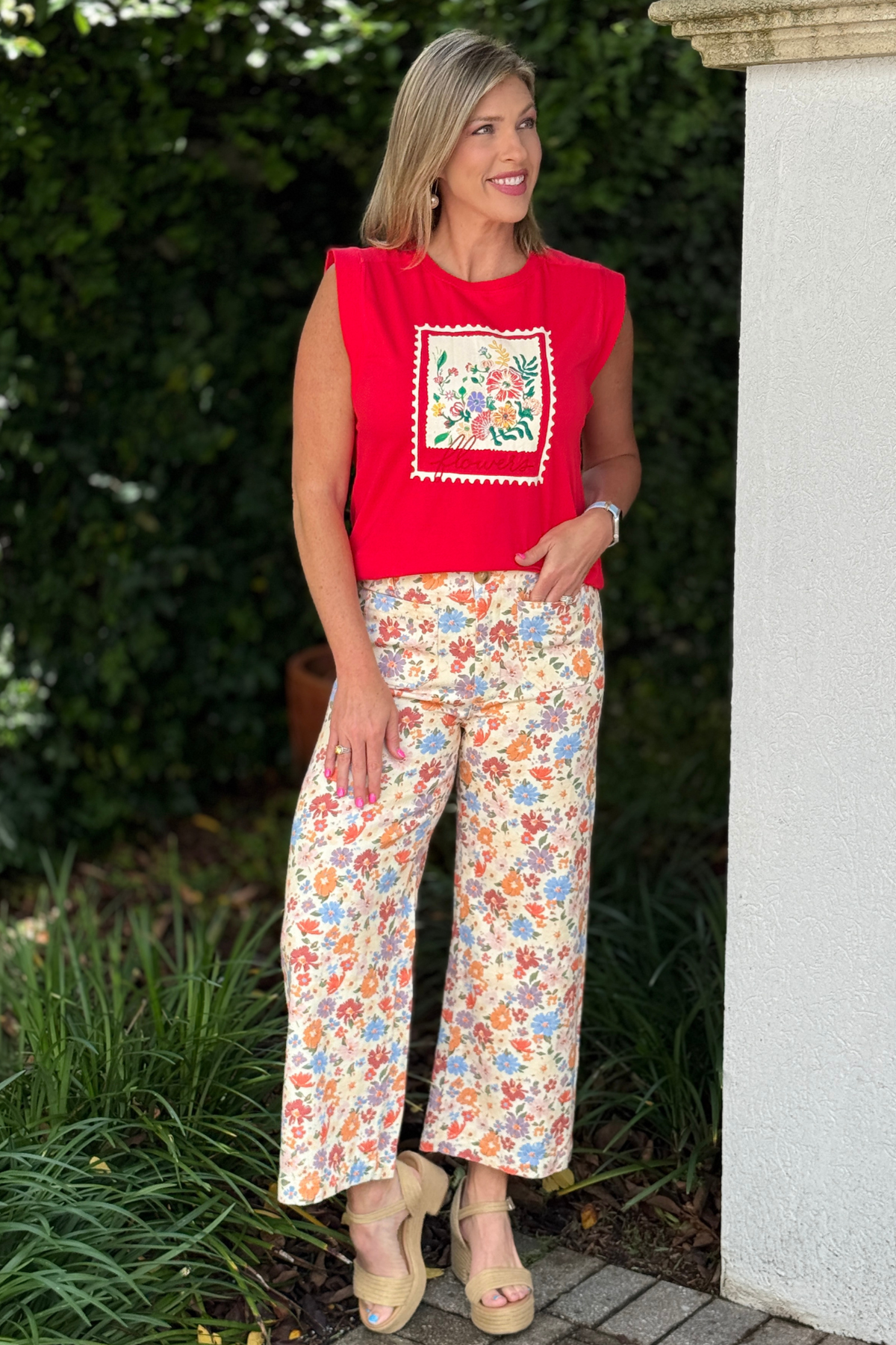 The Garden Party Floral Denim Jeans