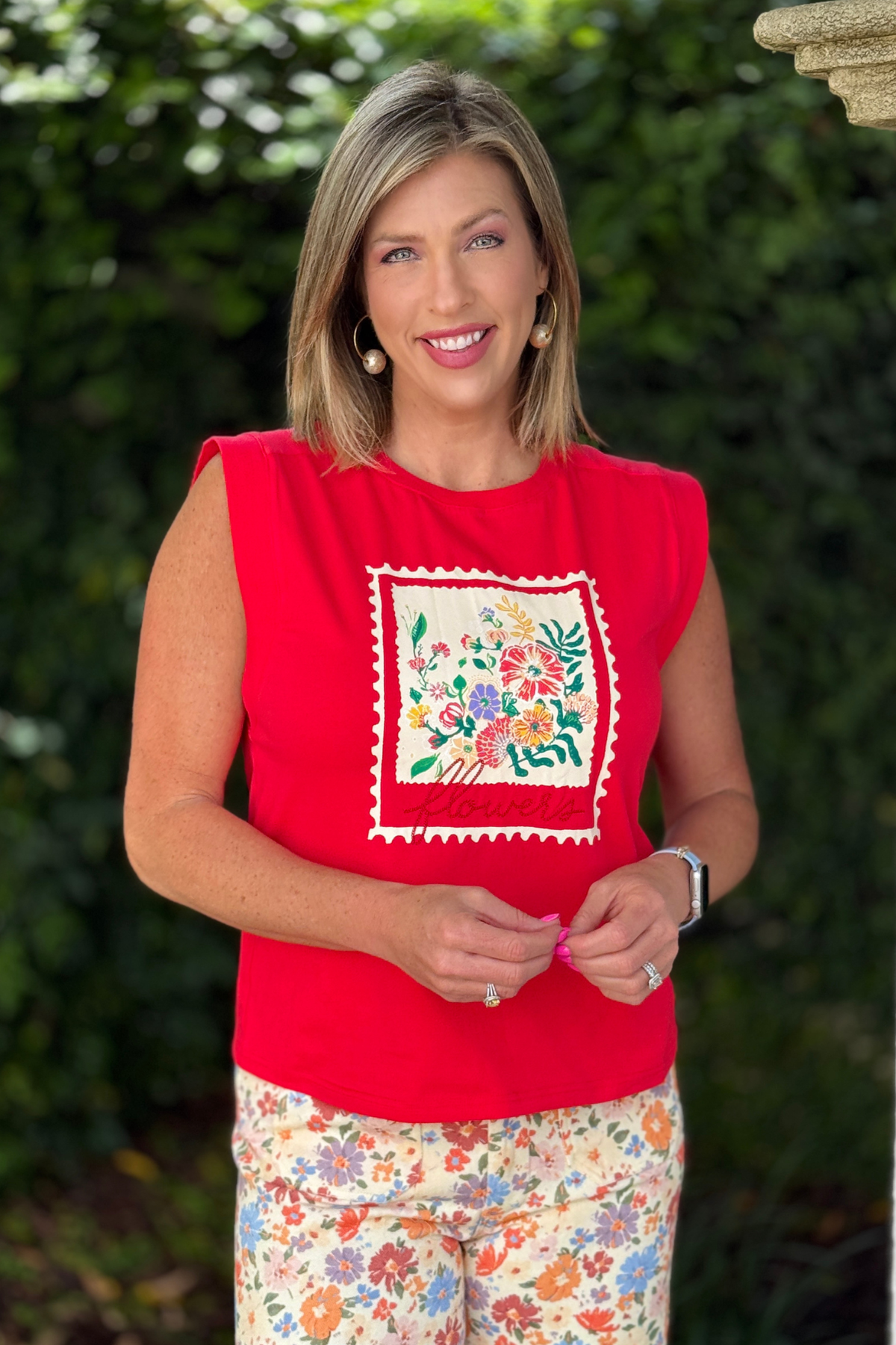 Women’s casual summer floral graphic shirt