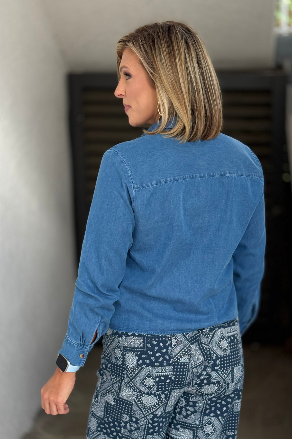 Relaxed fit women's Tencel denim shirt