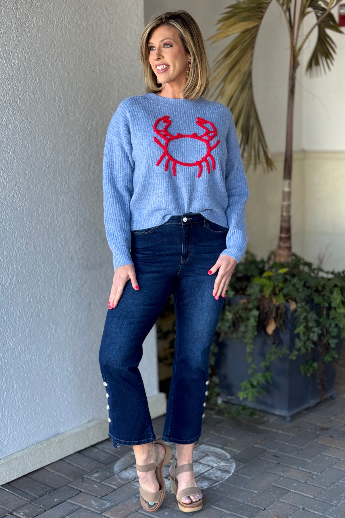 Frank Lyman high waisted slim dark wash jeans