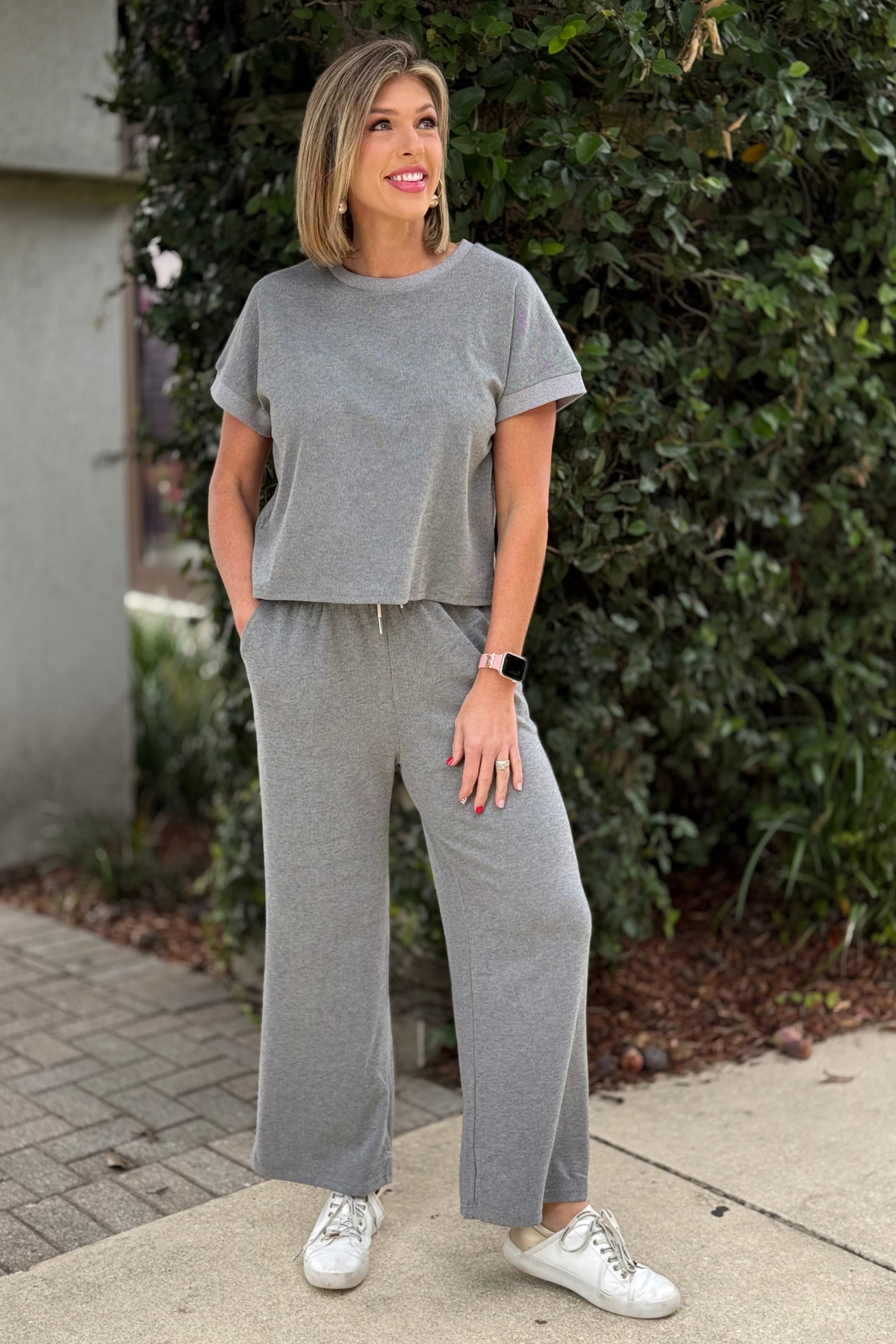 The Cozy Cloud Knit Lounge Set – Grey