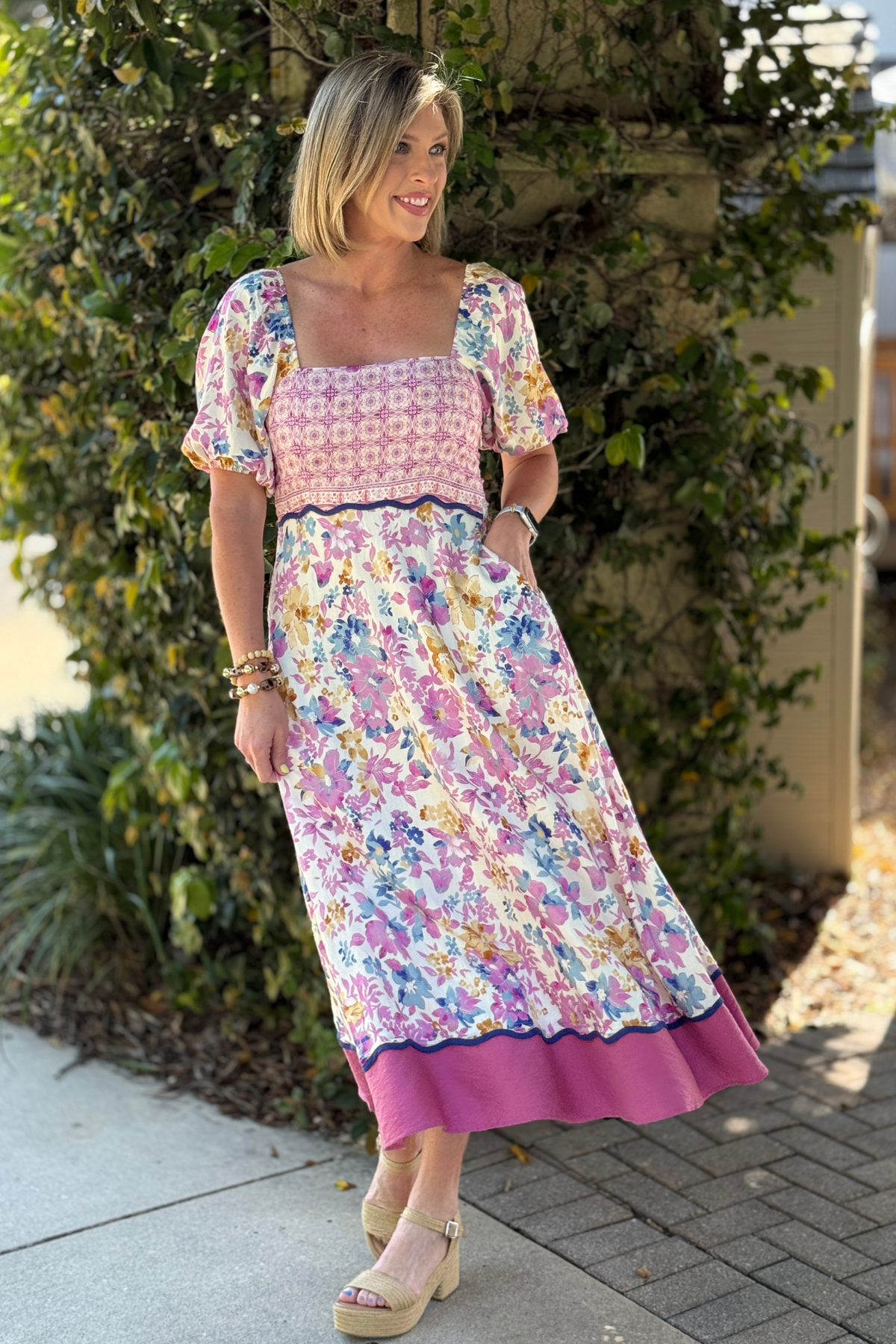 The Blushing Petals Midi Dress