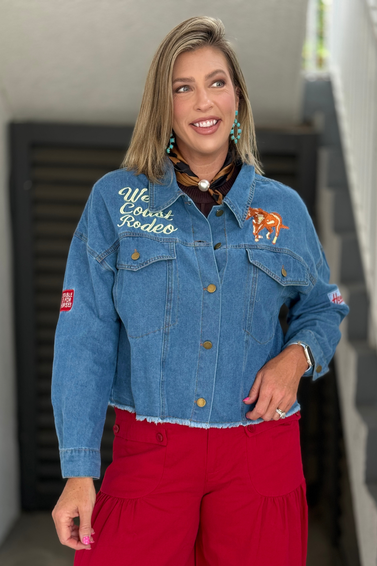 Women's western denim jacket.