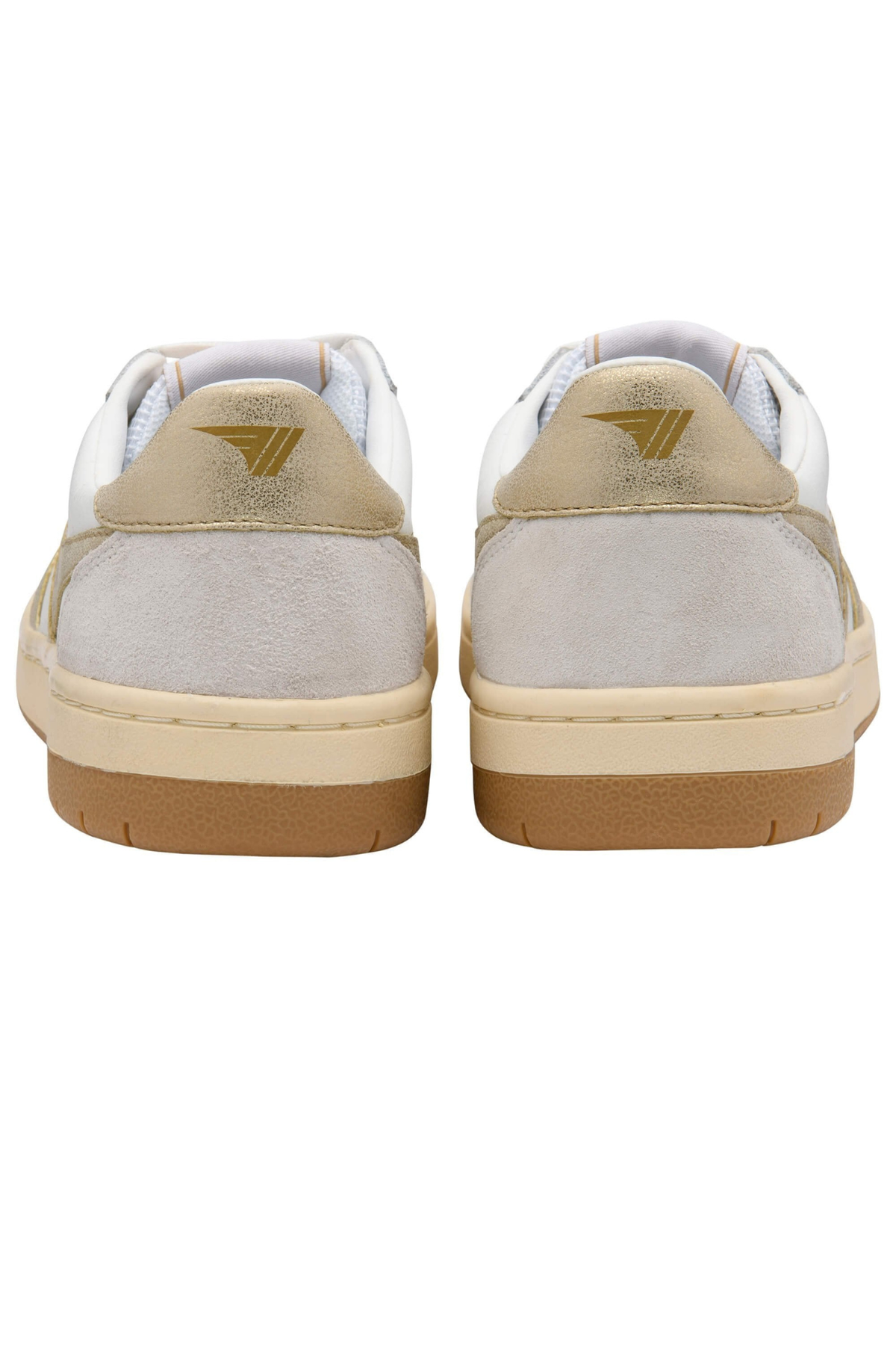 boutique white and gold sneakers styled casual look