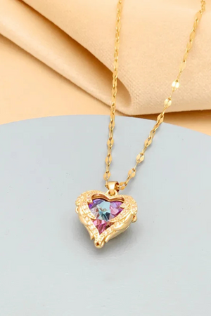 Golden Heart Glow Necklace