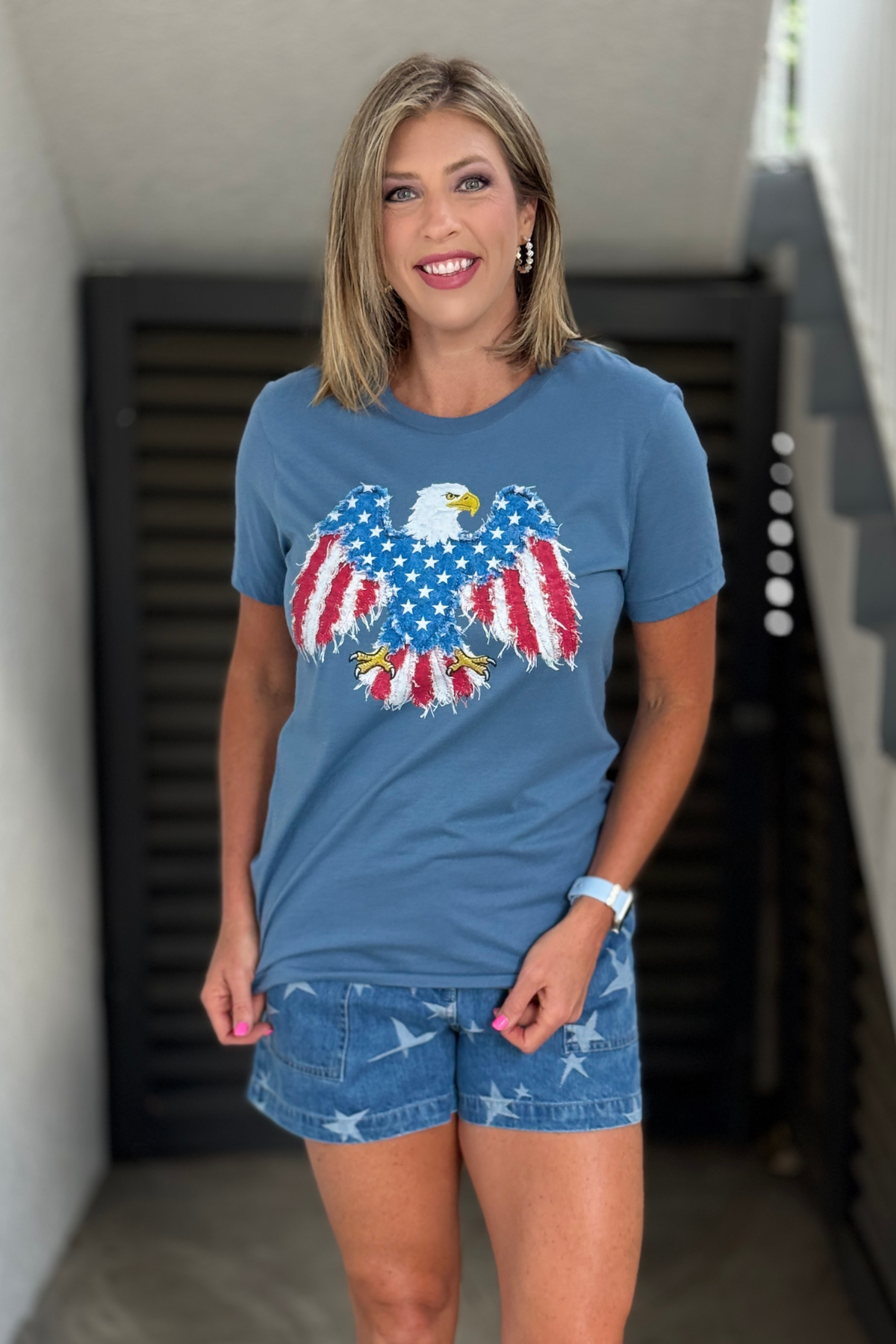 Patriotic eagle graphic tee on Comfort Colors shirt