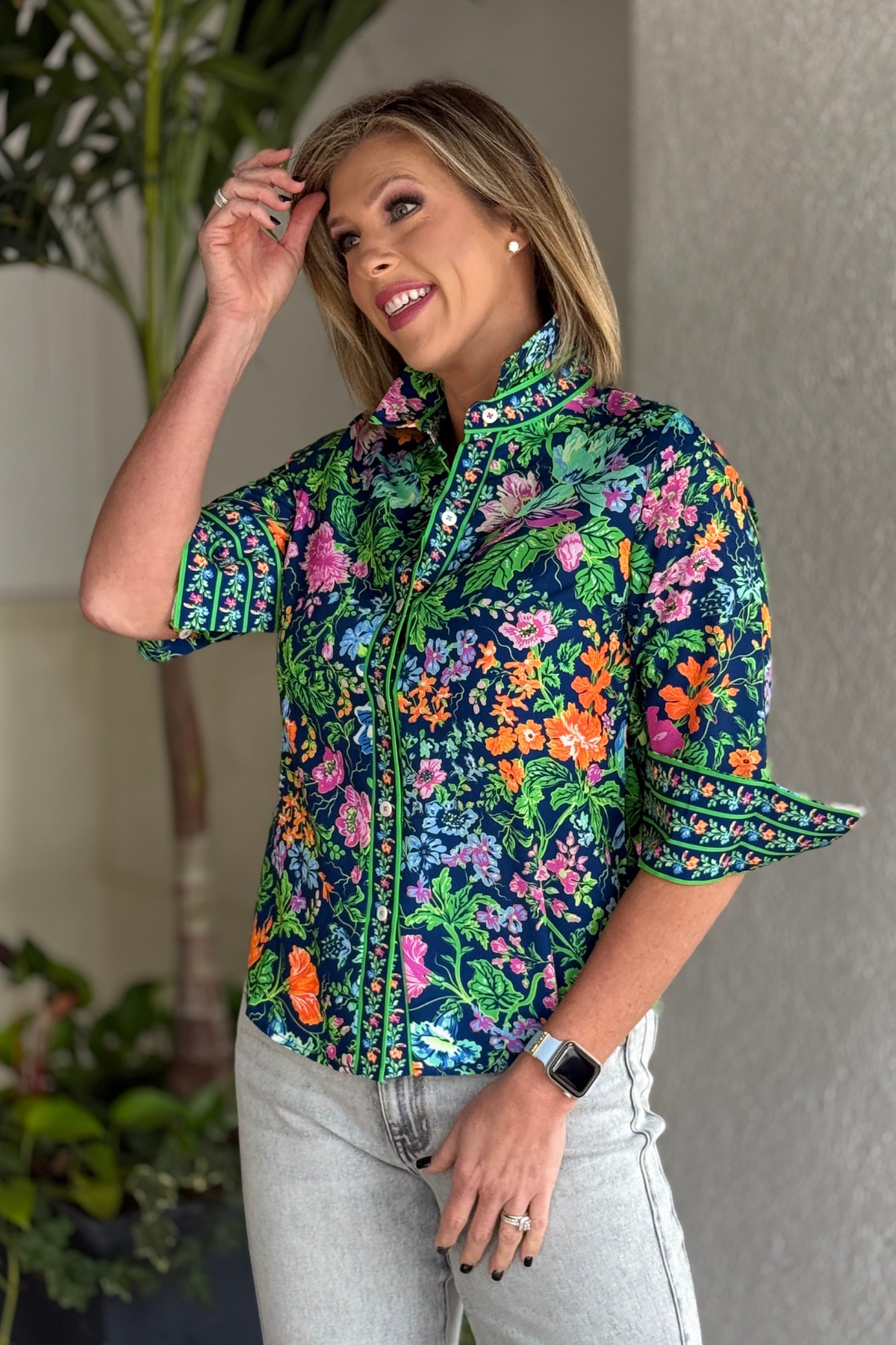 Gretchen Scott English Garden shirt side view