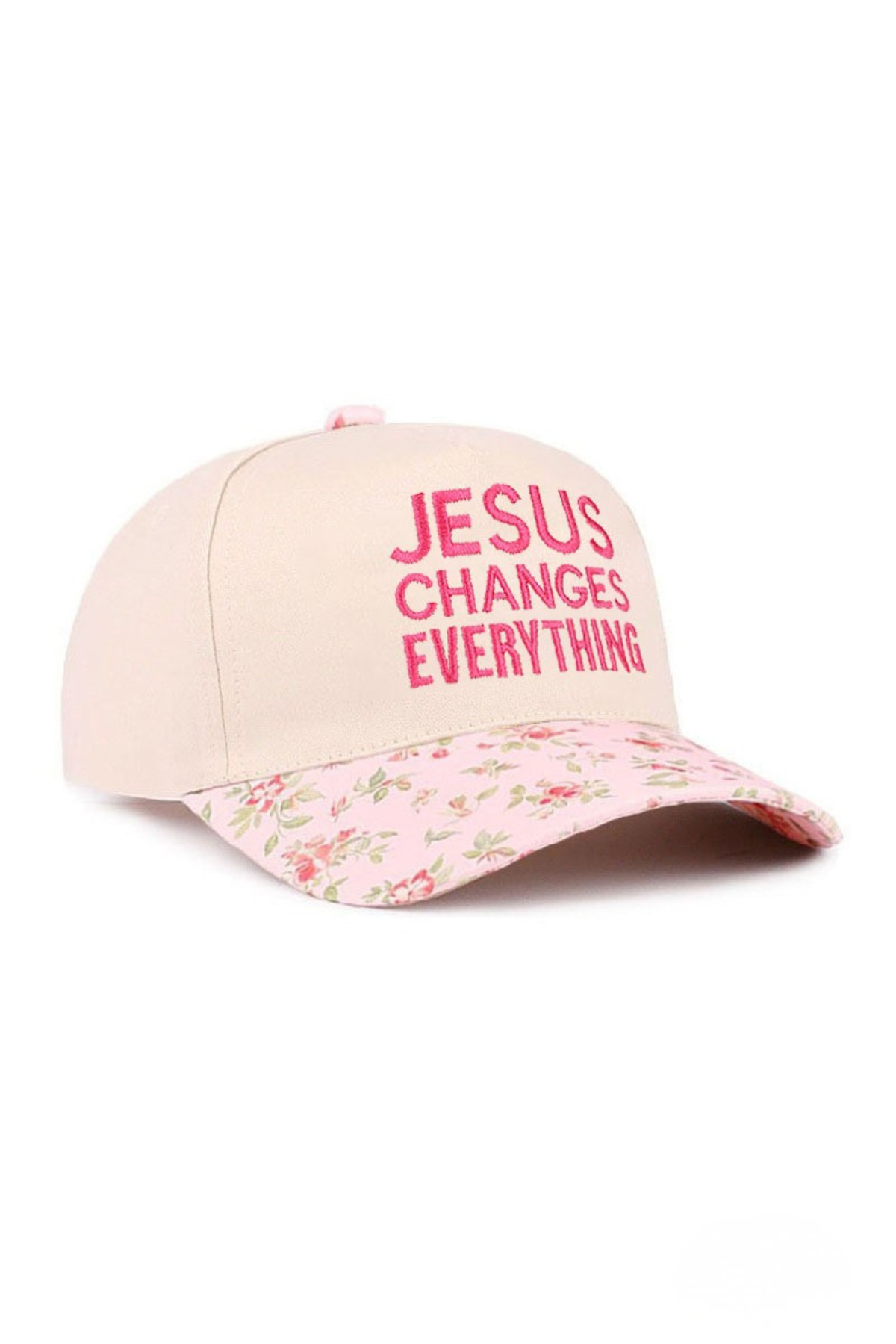two tone Christian hat with Jesus changes everything embroidery
