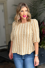 Hannah Multi Color Puff Textured Top