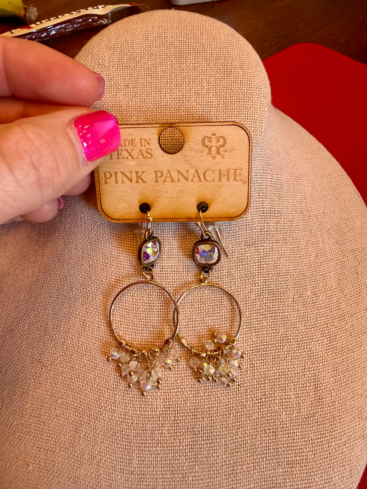 The Champagne Sparkle Circle Earrings