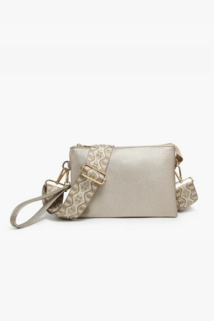 Izzy Crossbody with Guitar Strap in Light Gold