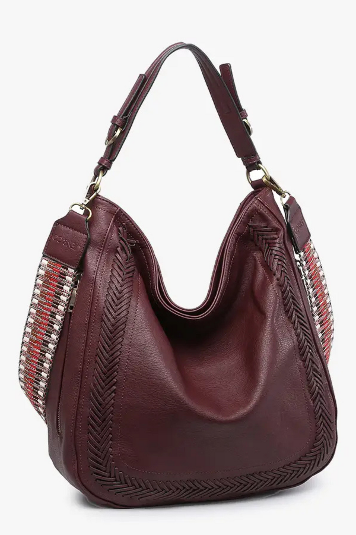 Aris Wine Whipstitch Hobo with Guitar Strap
