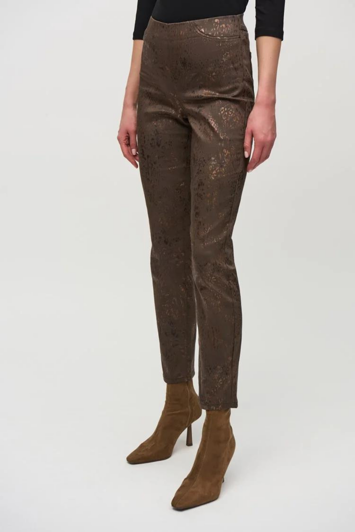 Joseph Ribkoff Foiled Animal Classic Slim Pants
