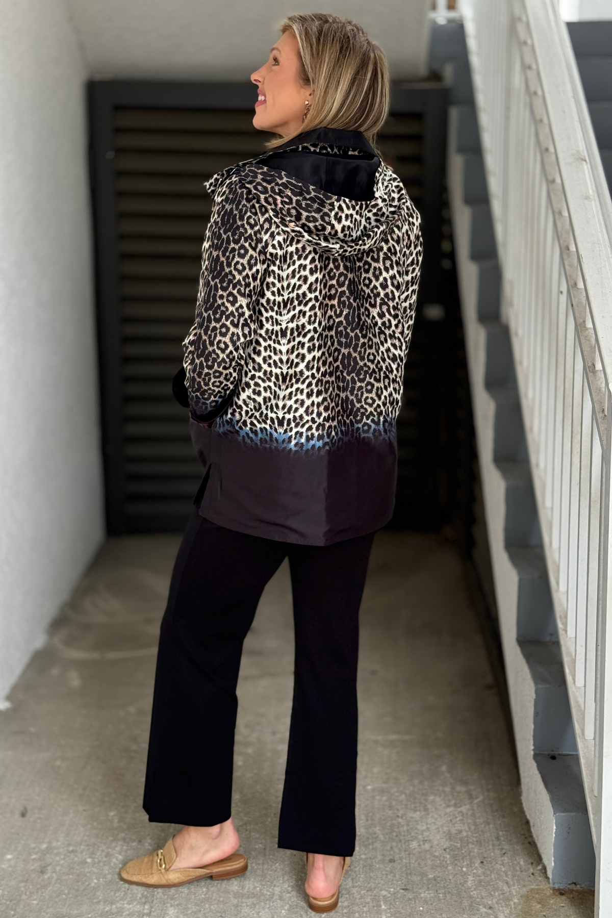Oopera reversible black and leopard jacket boutique outerwear