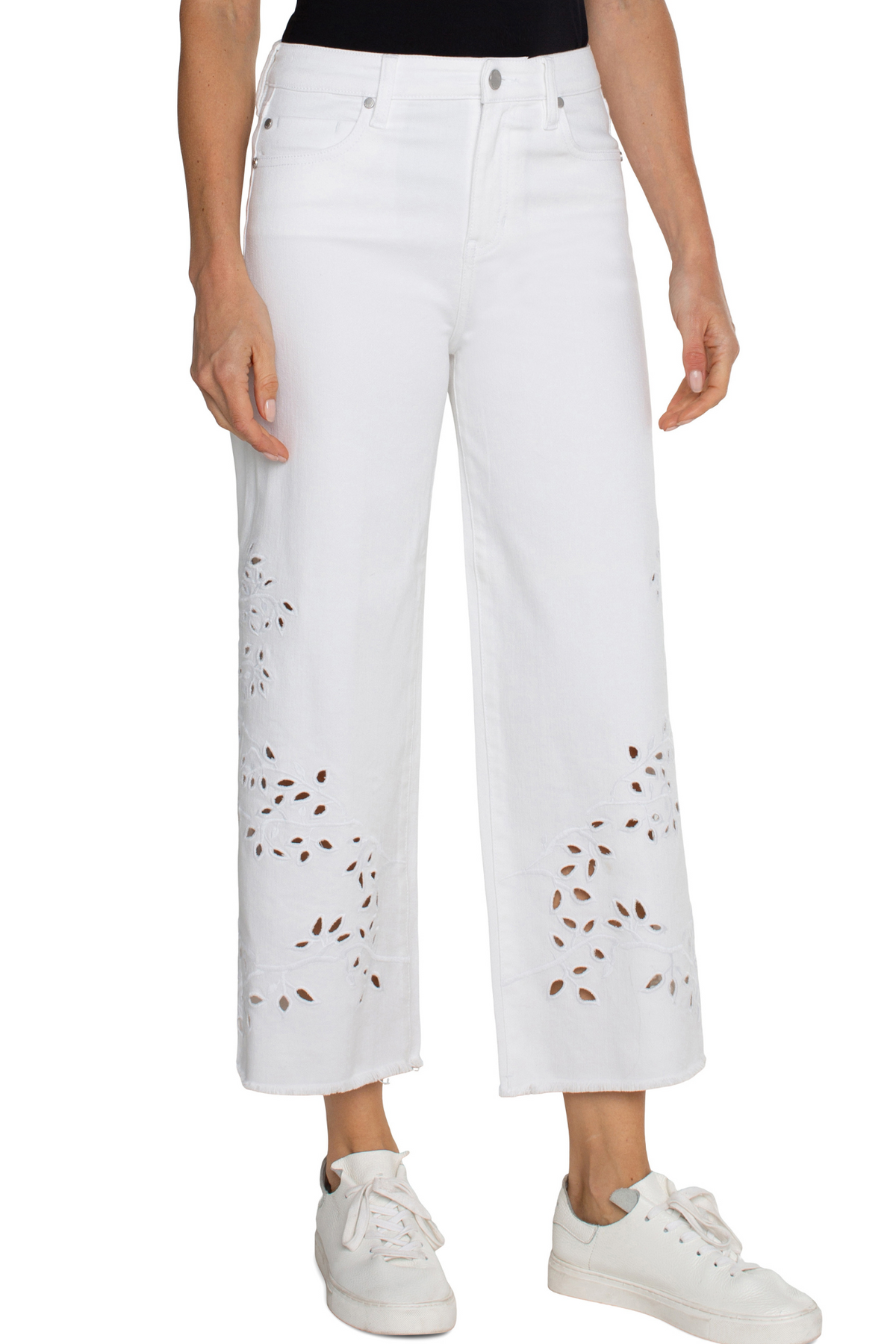 Liverpool White Floral Stride Hi-Rise Jeans