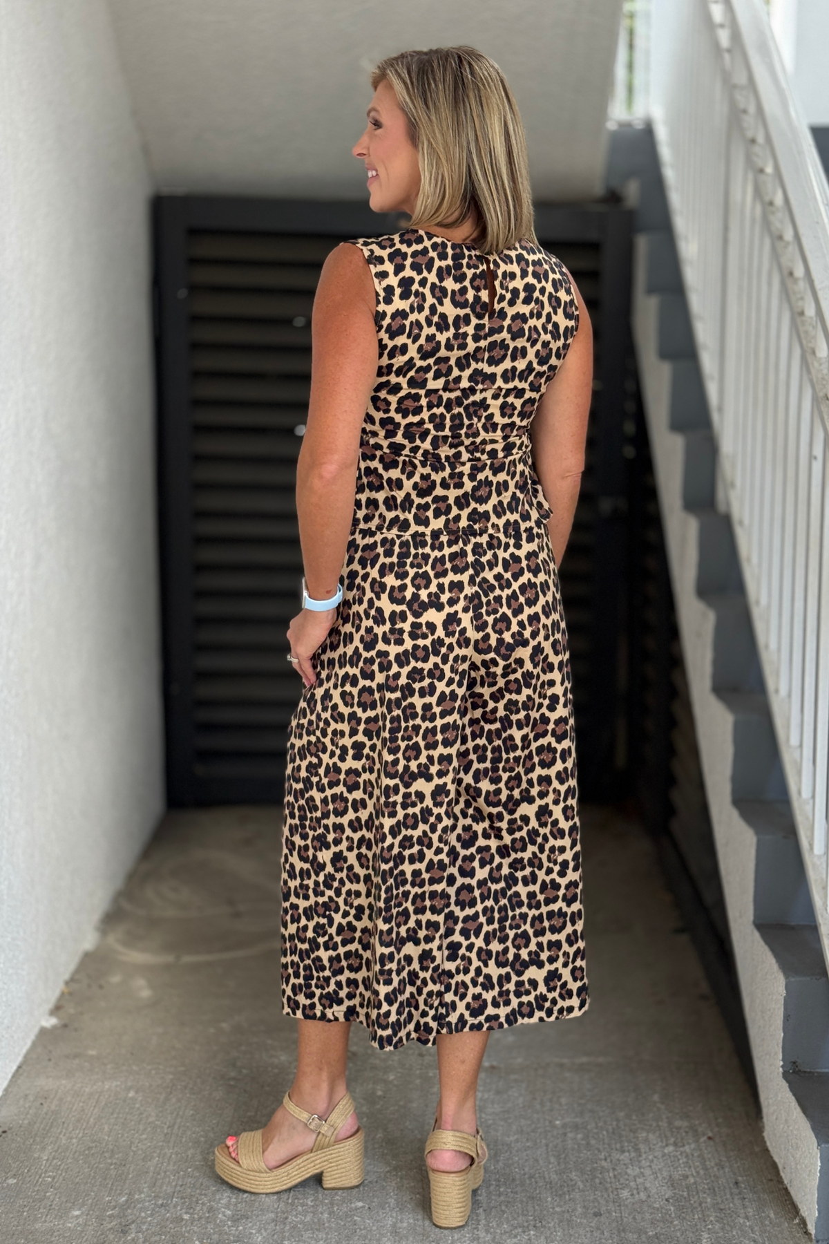 Made in Italy leopard pants front view