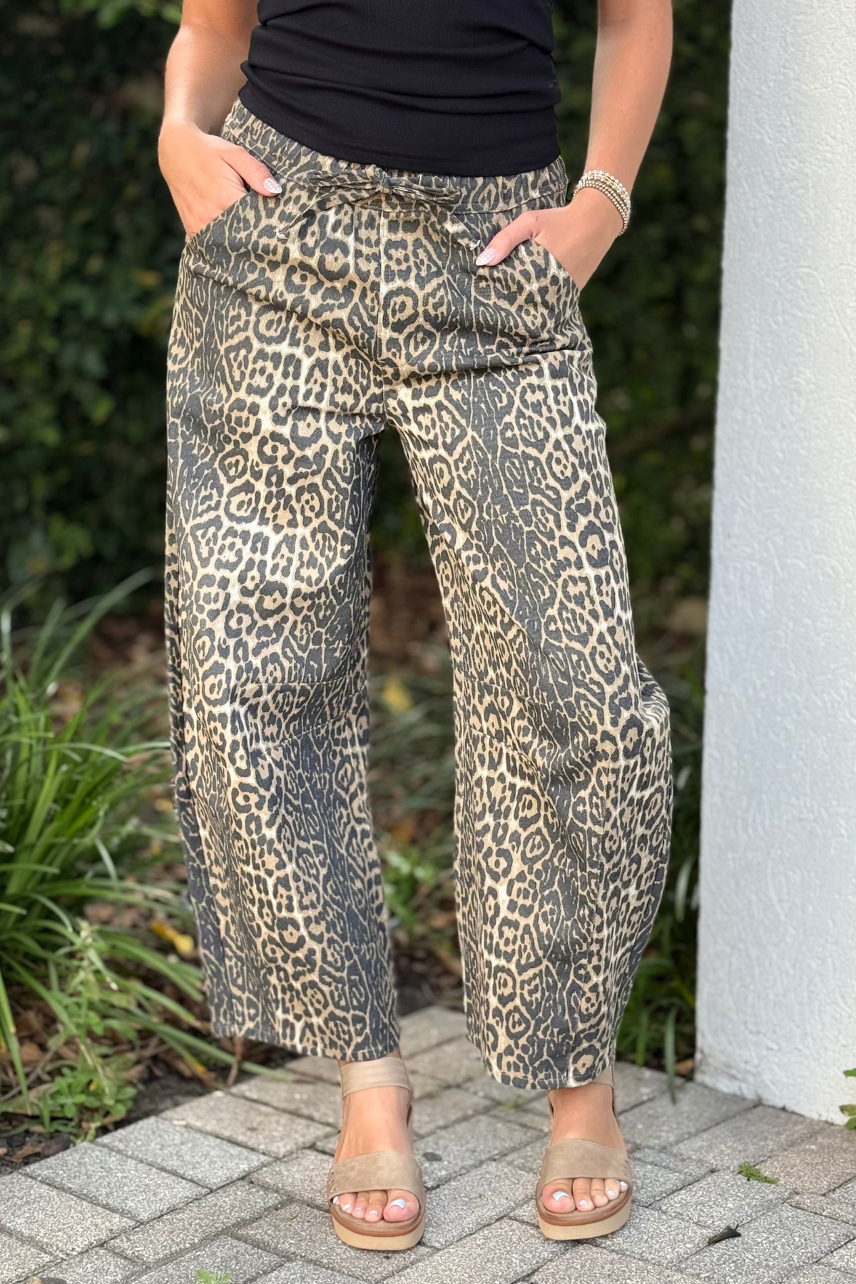 The Untamed Spirit Leopard Print Barrel Jeans