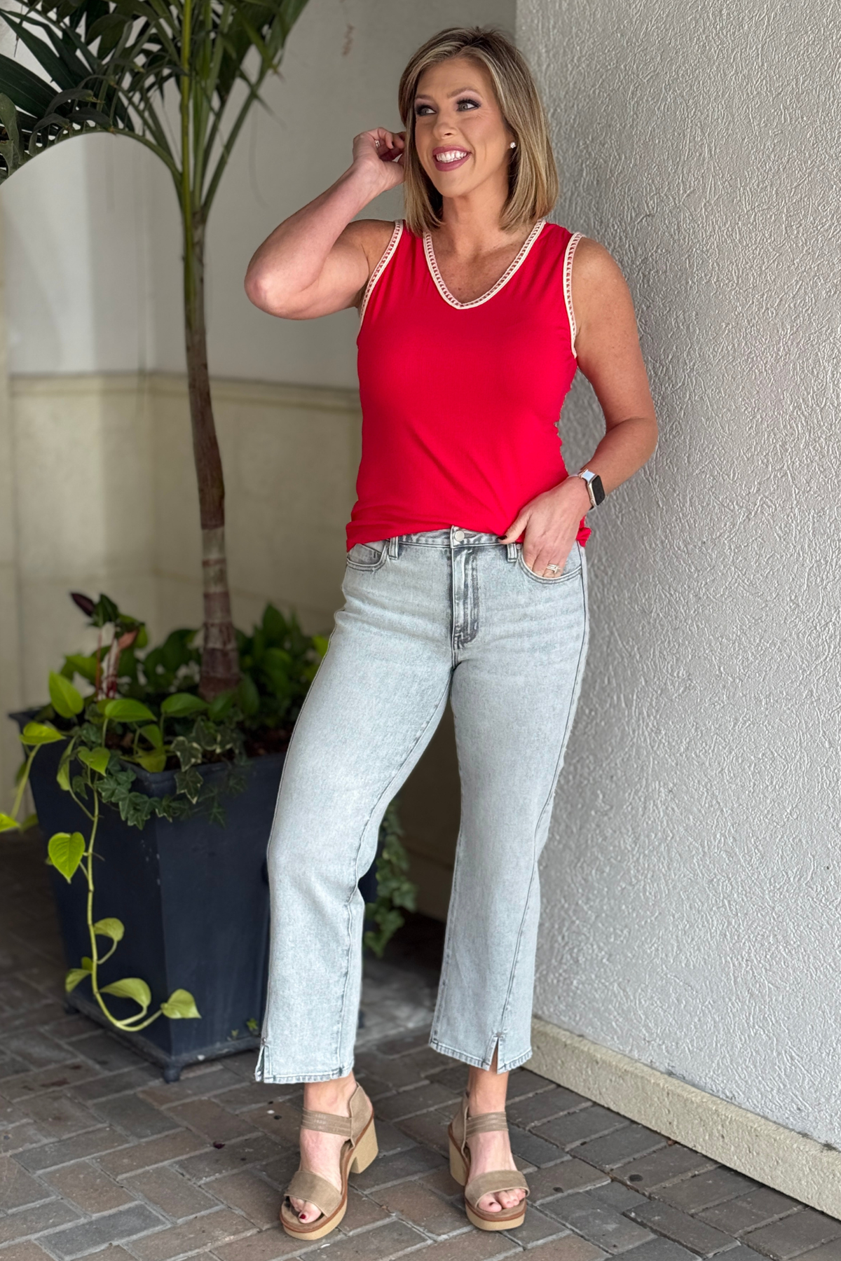 Liverpool Kennedy straight jeans alpine grey side view