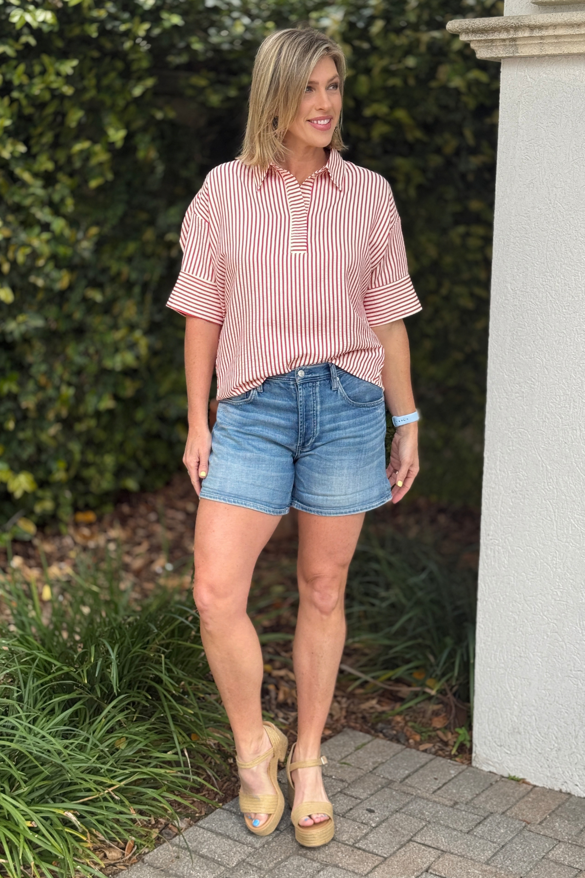 liverpool denver vintage cuffed denim shorts women