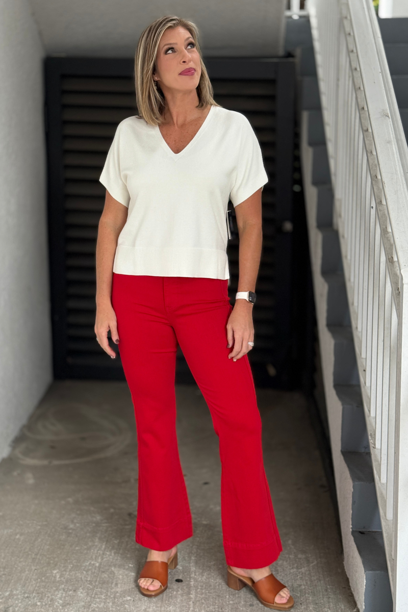Liverpool Lucy High Rise Bootcut Jeans in Sundance Red