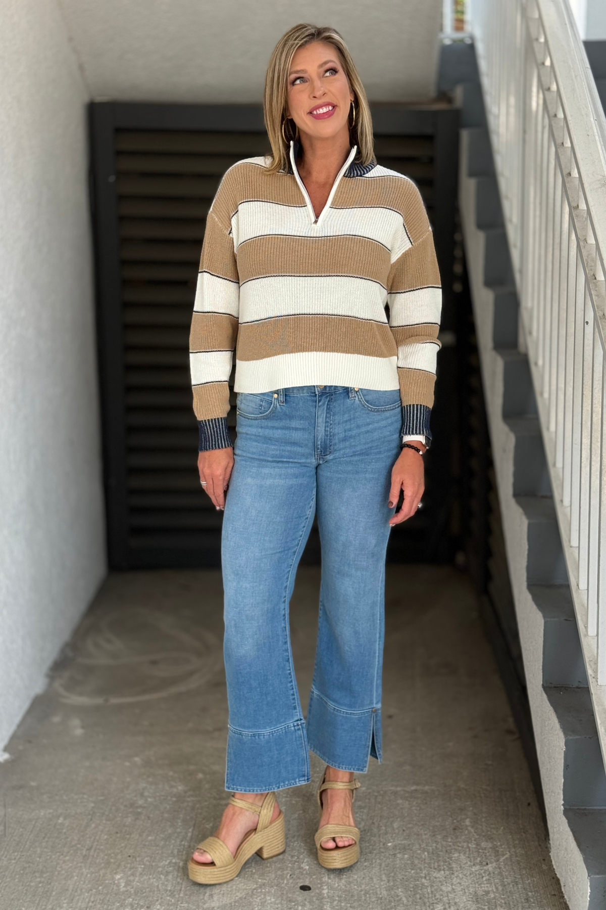 Liverpool Kennedy Straight Leg Cuff Jeans in Cowboy Sky