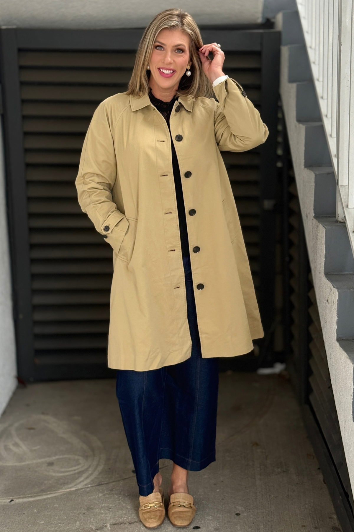 Women’s Croissant tan Liverpool trench coat