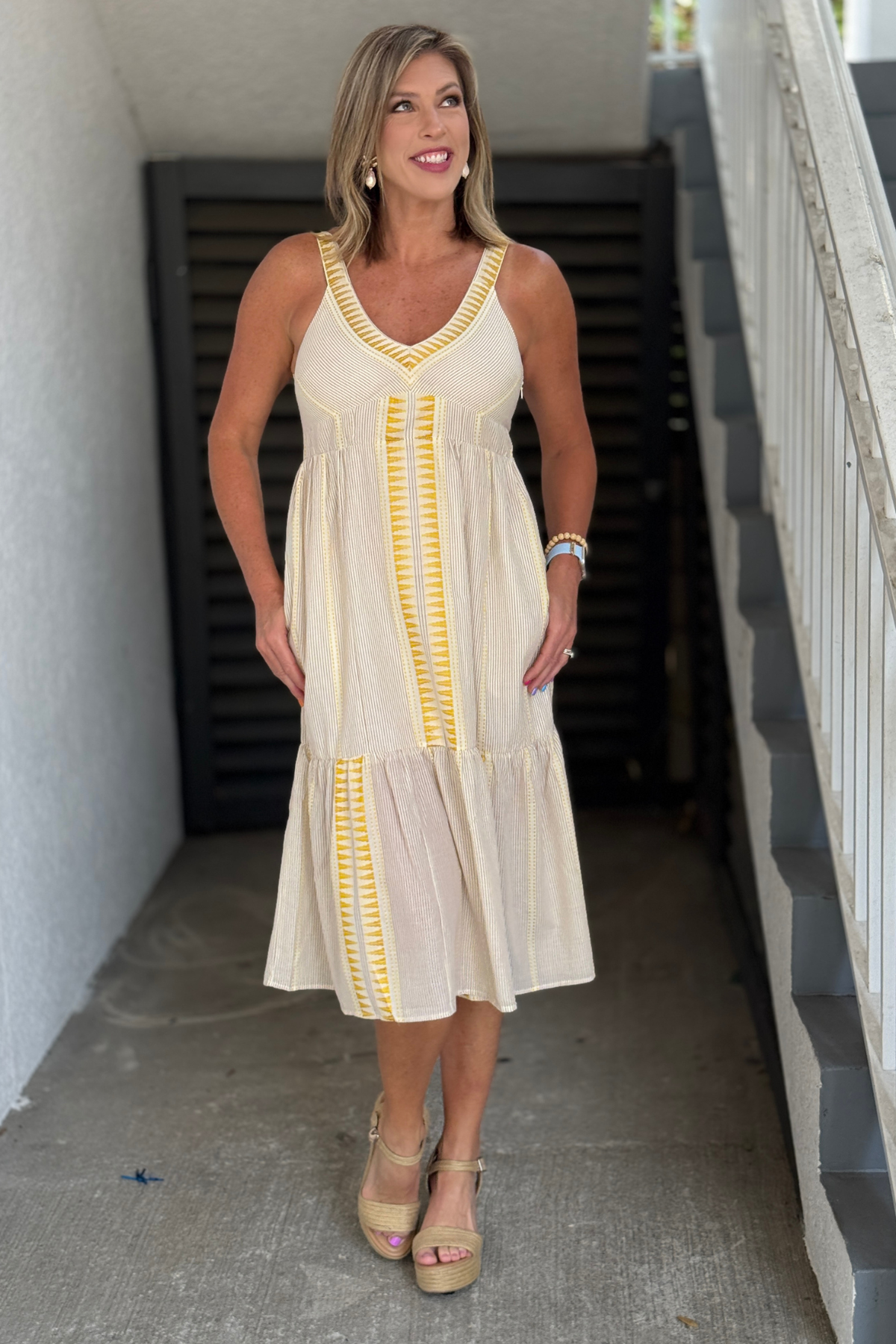 Liverpool Amalfi Afternoon Midi Dress front view