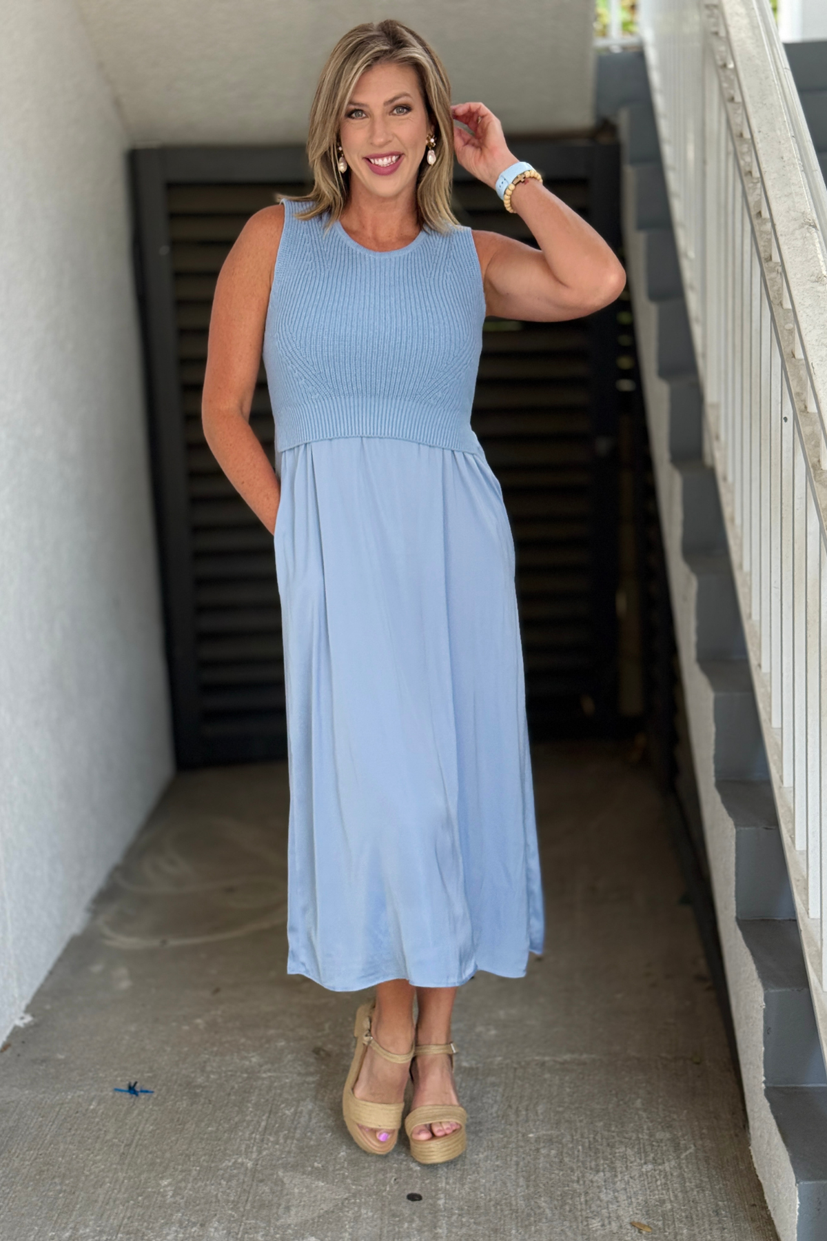 Liverpool Bluebell Sweater Midi Dress