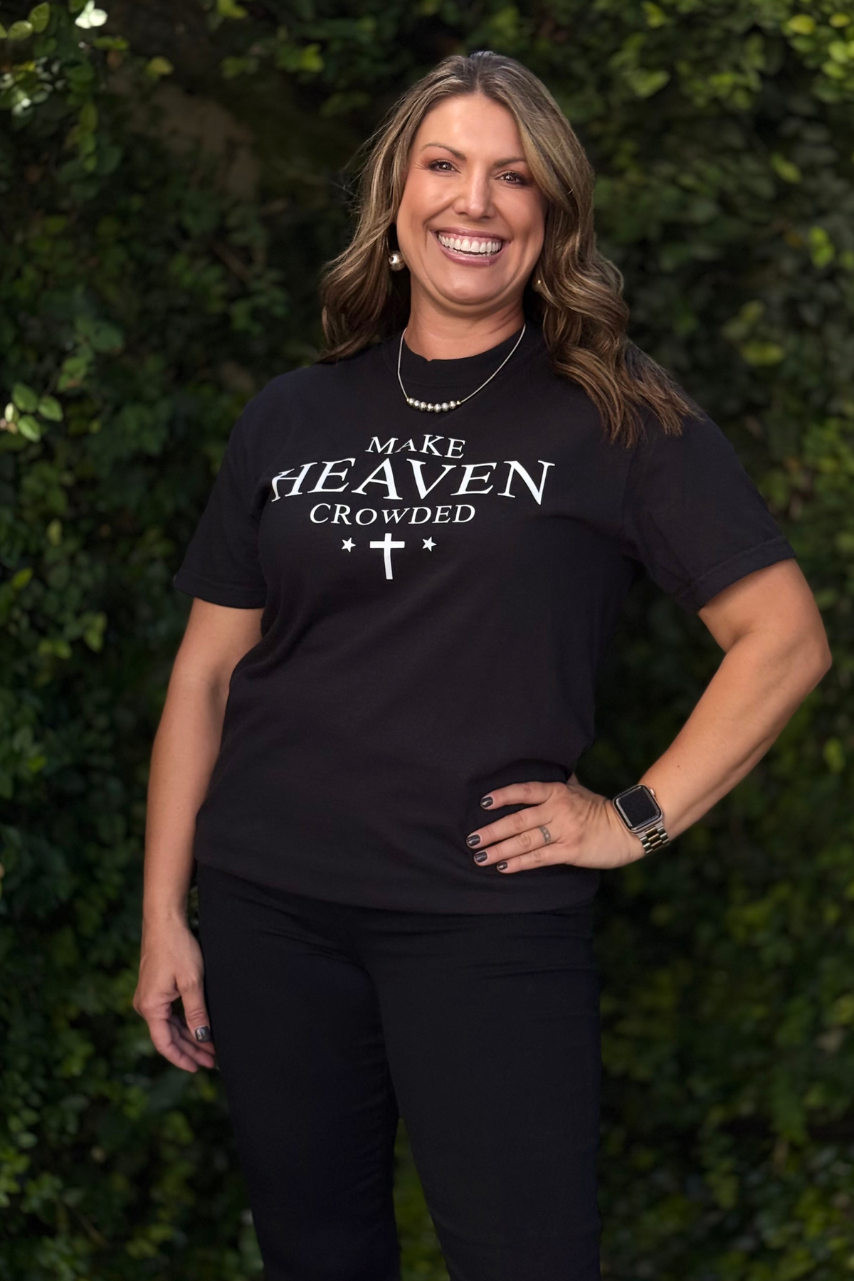 Black Make Heaven Crowded Tee front view