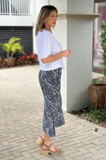 Marble Scotland Windy Printed Culottes Pants-Navy