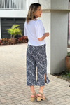 Marble Scotland Windy Printed Culottes Pants-Navy