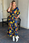 Maude Vivante Rhea Maple Leaves Maxi Dress