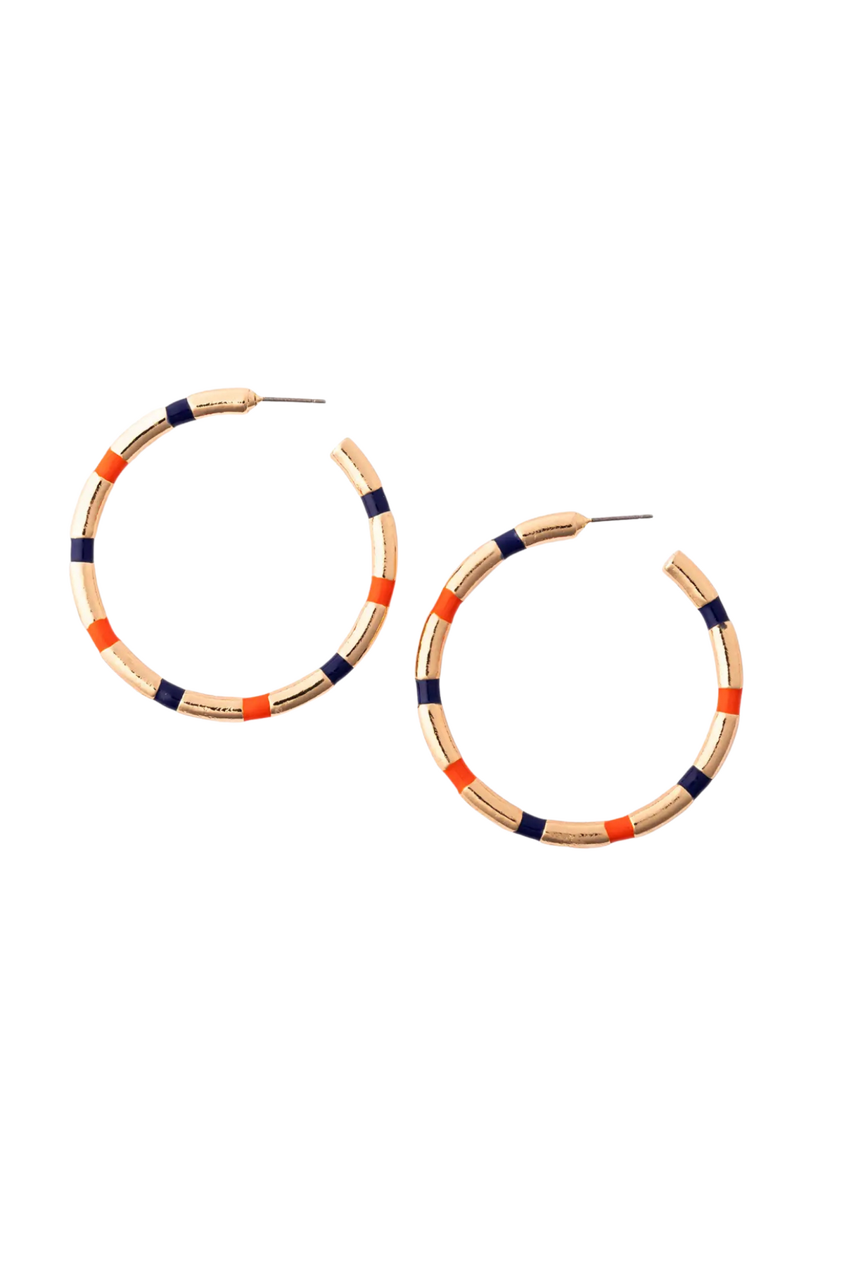 Nellie Blue & Orange Hoop Earrings