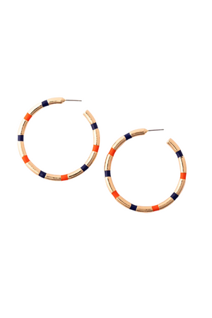 Nellie Blue & Orange Hoop Earrings