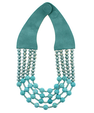 Luna Luxe Mixed Glass & Stone Magnetic Necklace
