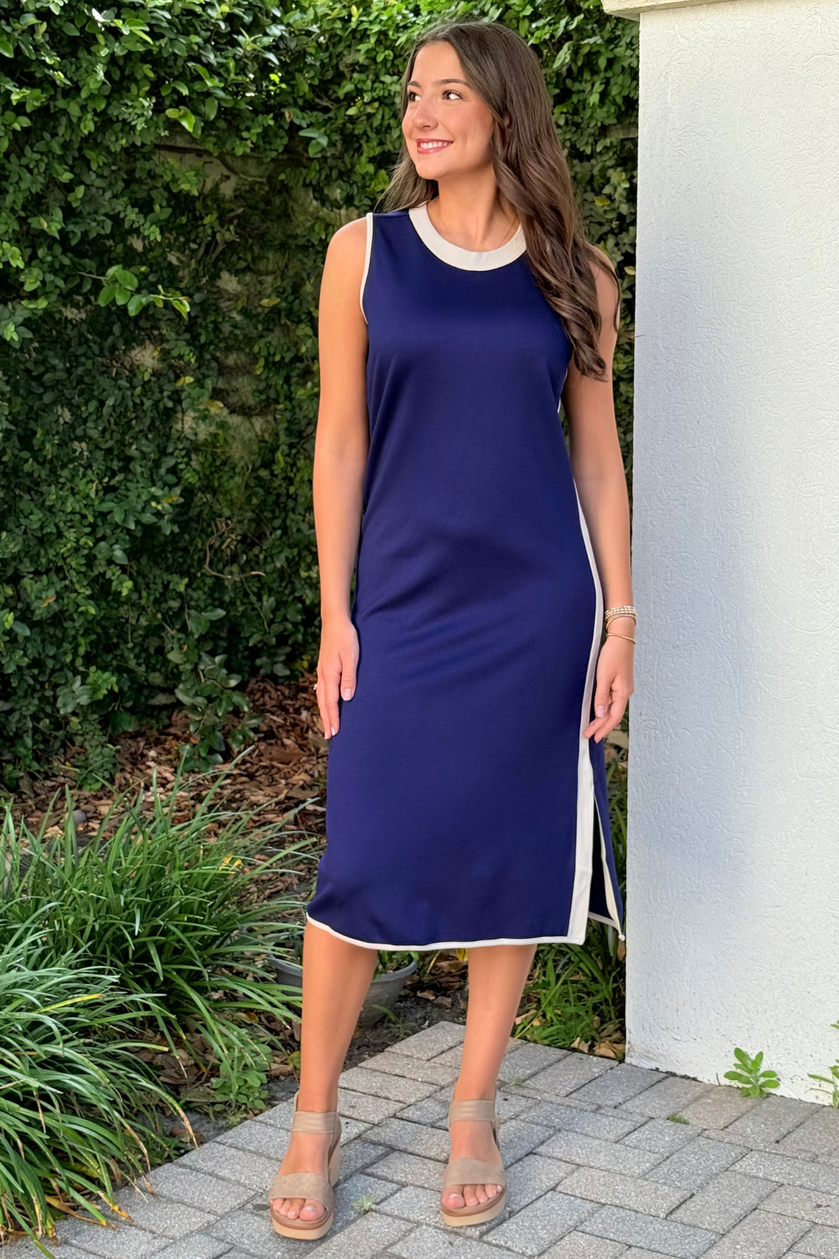 The Marina Midi Dress in Navy