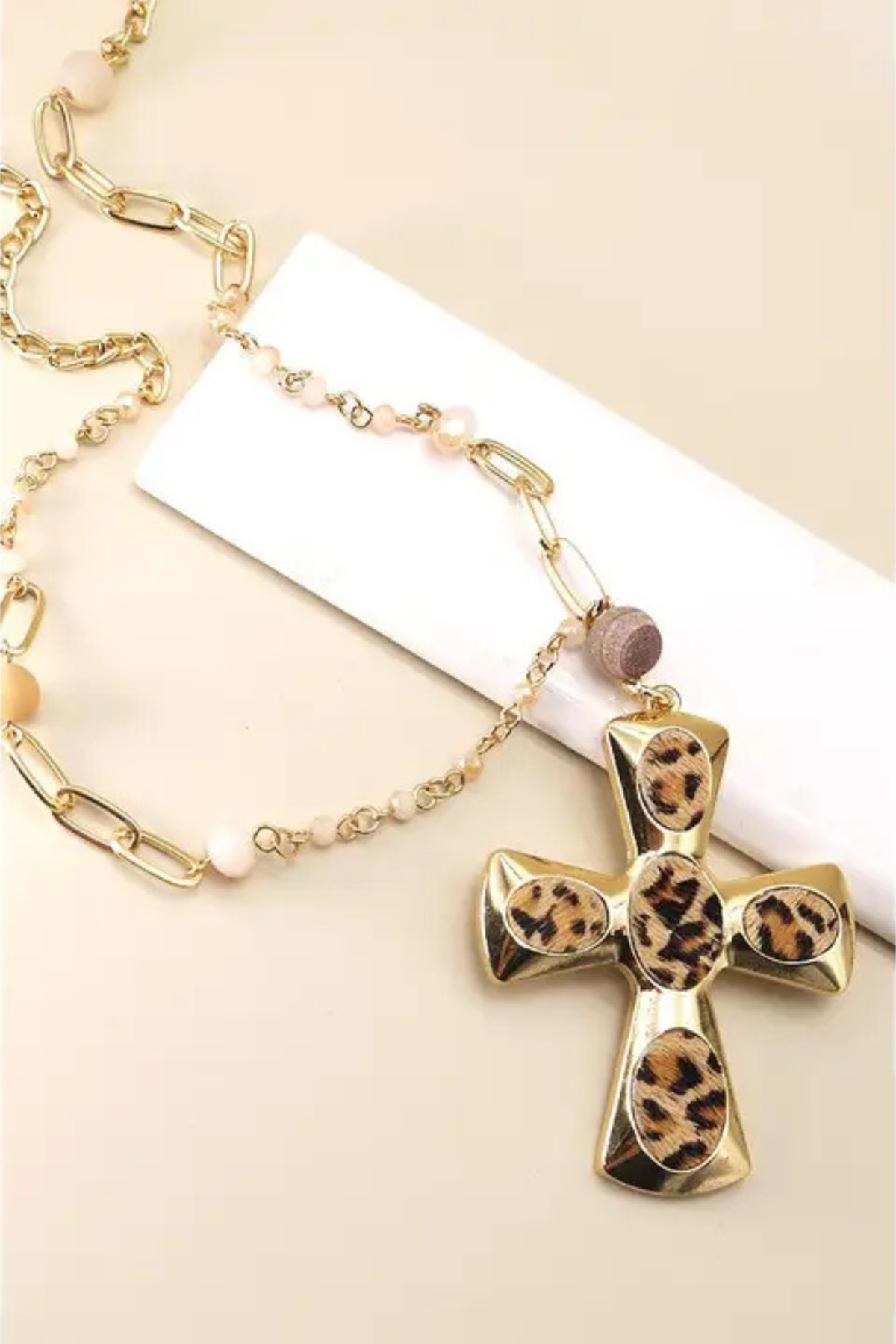 Wild Grace Leopard Cross Necklace