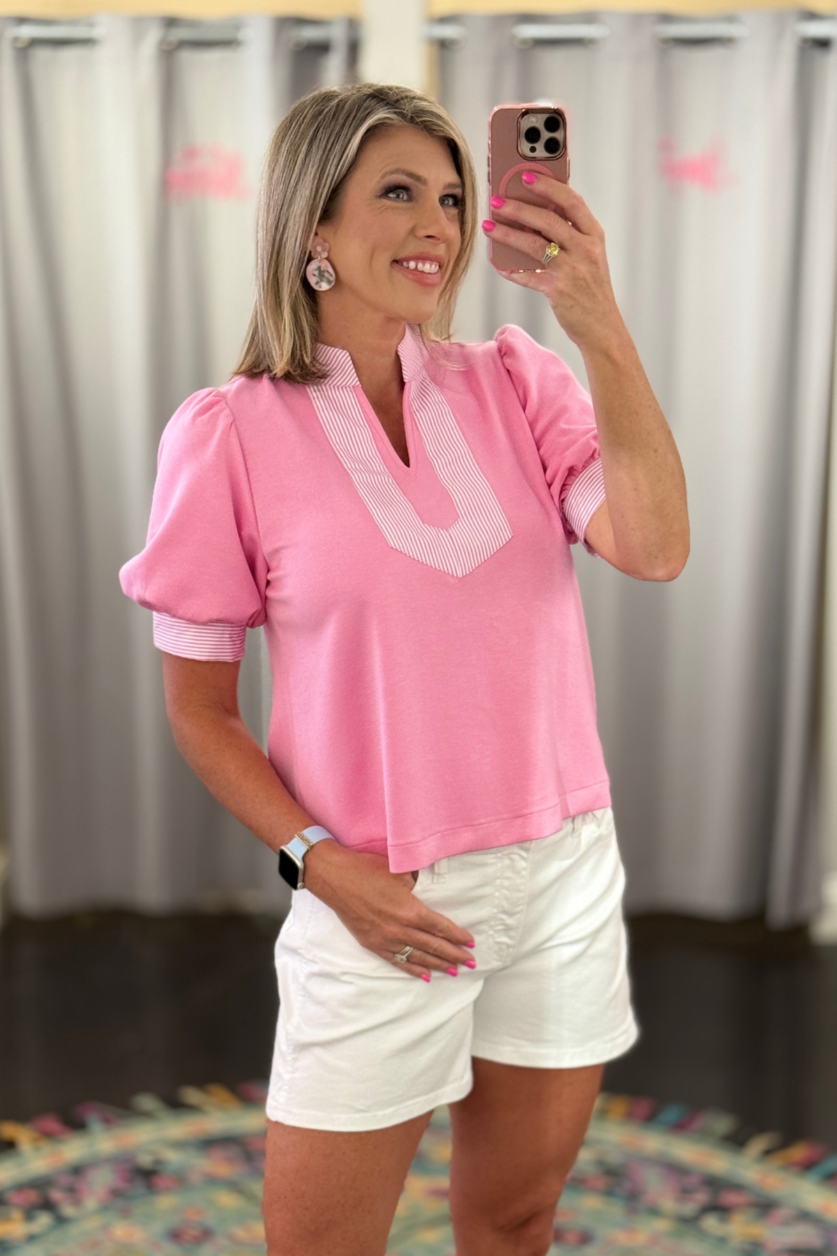 Trendy feminine puff sleeve top for boutique fashion